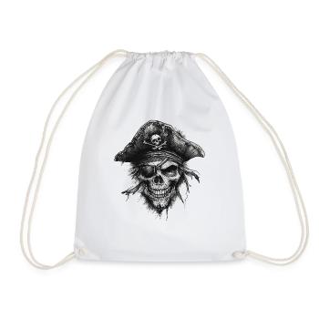 Piratenschädel - Turnbeutel - Weiß - Vorne