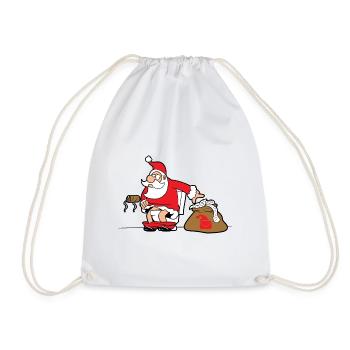 Lustiger Weihnachtsmann Santa Claus Weihnachten - Turnbeutel - Weiß - Vorne