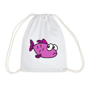 Poisson cool mignon drôle - Sac de sport léger - blanc - Devant
