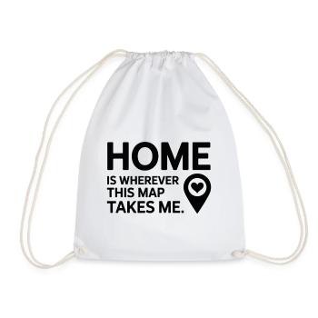 Home Is Wherever This Map Takes Me GIS Travel - Drawstring Bag - white - Front