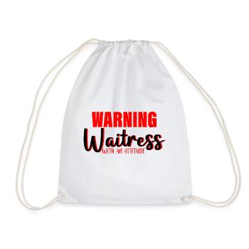 Avertissement Serveuse avec Une Attitude 3 - Sac de sport léger - blanc - Devant