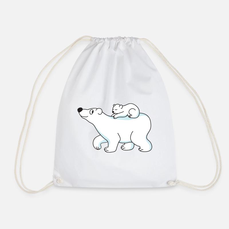Hiver drôle mignon bébé cool ours - Sac de sport léger - blanc