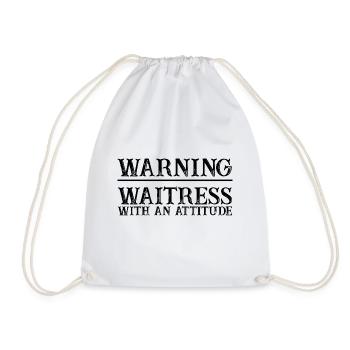 Avertissement Serveuse Avec Une Attitude 2 - Sac de sport léger - blanc - Devant