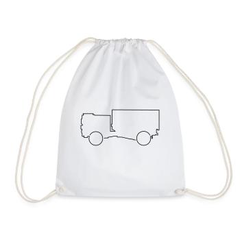 Truck Man Cat 1 Off-Road Outdoor Transport - Drawstring Bag - white - Front