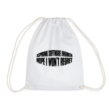 Aspiring Software Engineer, Hope I Won't Regret 4 - Drawstring Bag - white - Front
