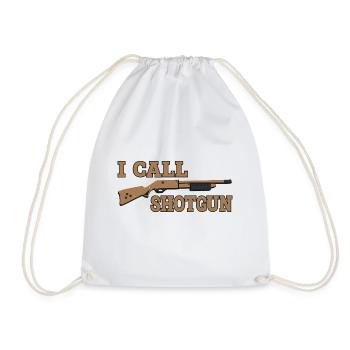 I Call Shotgun 7 - Drawstring Bag - white - Front