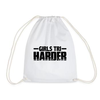 Girls Tri Harder 7 - Drawstring Bag - white - Front