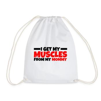 I Get My Muscles From My Mommy 3 - Turnbeutel - Weiß - Vorne
