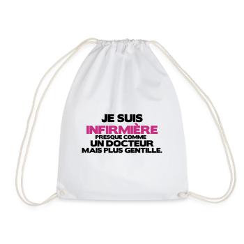 je suis infirmière comme un docteur - Sac de sport léger - blanc - Devant