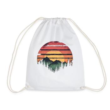 Coucher de soleil Forêt Montagne Extérieur Rétro Années 80 Vintage - Sac de sport léger - blanc - Devant