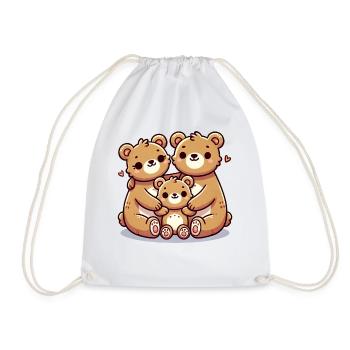 Bear Famille Mère Et Père Avec Un Enfant - Sac de sport léger - blanc - Devant