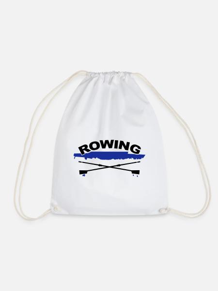 Rowing, Rowing - Drawstring Bag - white