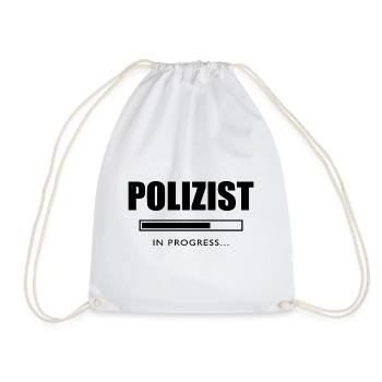 Polizist in progess Geschenk Polizei - Turnbeutel - Weiß - Vorne