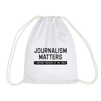 Journalism matters journalist reporter gift - Drawstring Bag - white - Front