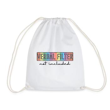 Verbal Filter Not Included 2 - Drawstring Bag - white - Front
