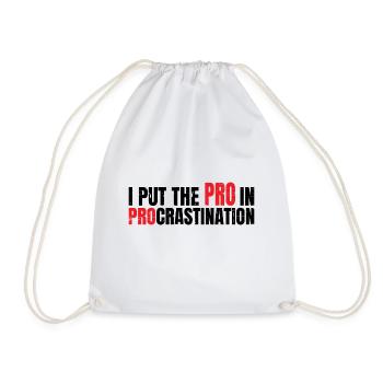 Je mets le pro dans la procrastination 7 - Sac de sport léger - blanc - Devant