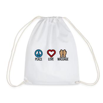 Peace Love Massage 2 - Drawstring Bag - white - Front