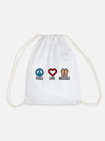 Peace Love Massage 2 - Turnbeutel - Weiß