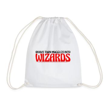 Books Turn Muggles Into Wizards 4 - Drawstring Bag - white - Front