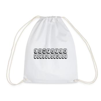 Computer Psychiatrist - Drawstring Bag - white - Front
