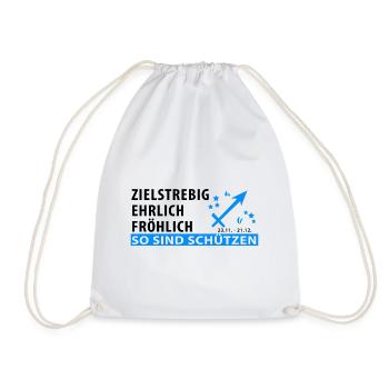 Sternzeichen Schütze - Eigenschaft - Turnbeutel - Weiß - Vorne