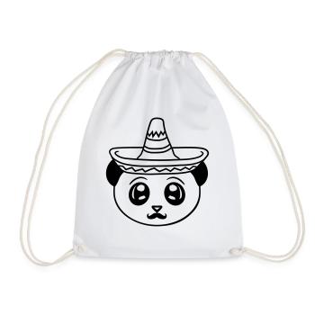bouclier tête mexique mexicain sombrero chapeau moustache - Sac de sport léger - blanc - Devant