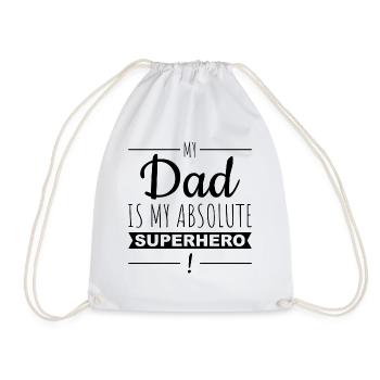 DAD SUPERHERO | Fathers Day Vatertag Geschenk - Turnbeutel - Weiß - Vorne
