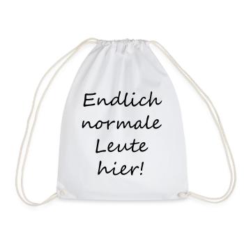 Endlich normale Leute hier! - Turnbeutel - Weiß - Vorne