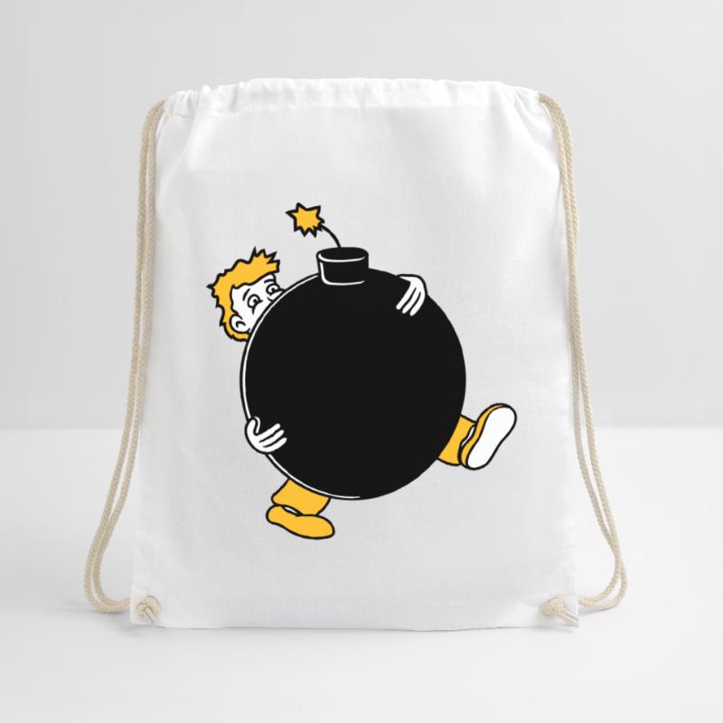 bomb explosion explode tnt dynamite dangerous Drawstring Bag