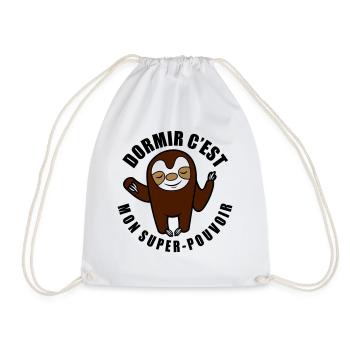 dormir c'est mon super-pouvoir - Sac de sport léger - blanc - Devant