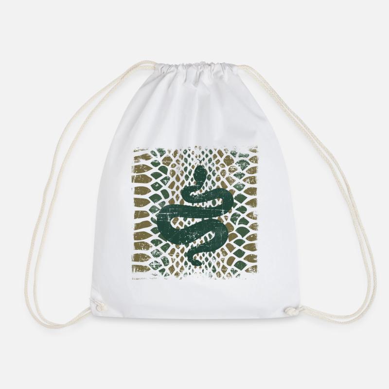 Snake Pattern Vintage Corn Snake Animal Gift - Drawstring Bag - white