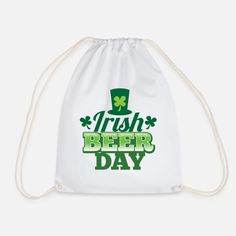 Ireland Alcohol St. Patrick's Day Gift Irish - Drawstring Bag - white