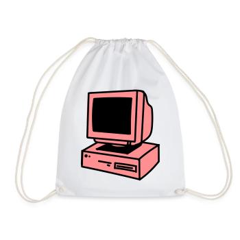 Computer - Drawstring Bag - white - Front