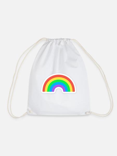 Regenbogen - Turnbeutel - Weiß