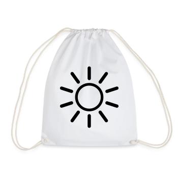 Sun line drawing shape - Drawstring Bag - white - Front
