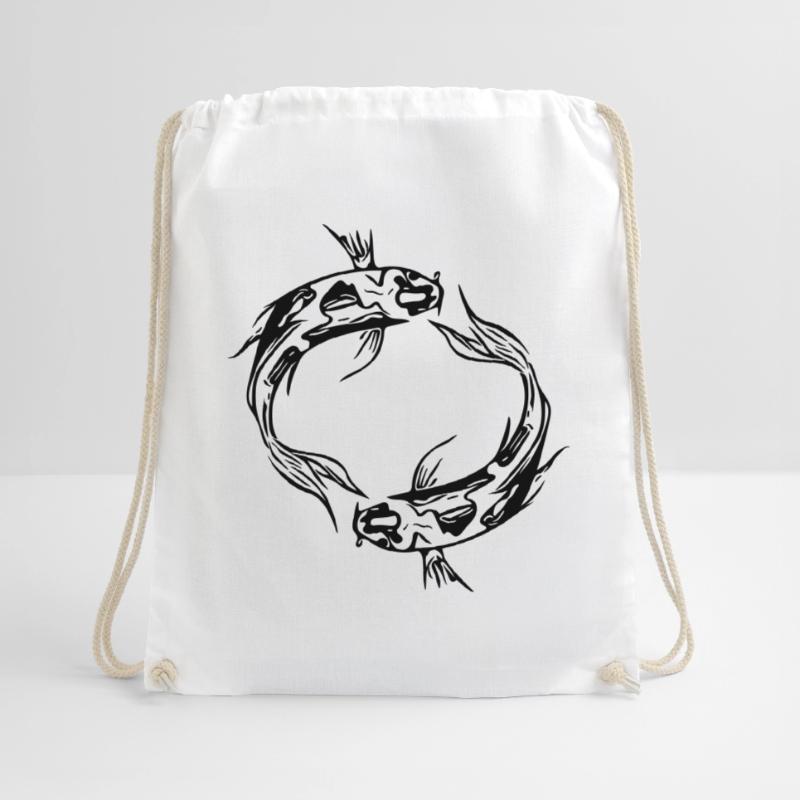 Two Vector Koi Carp Fish Drawstring Bag