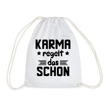 Karma regelt das schon - Turnbeutel - Weiß - Vorne