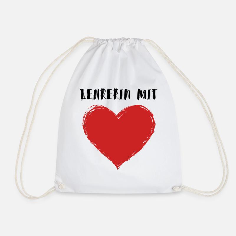 Lehrerin mit Herz - Turnbeutel - Weiß