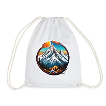 Mountain / Alps / Summit / Nature / Forest / Rock - Drawstring Bag - white - Front