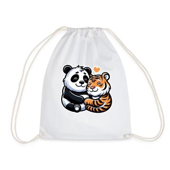Câlins Panda Et Tigre Amoureux - Sac de sport léger - blanc - Devant