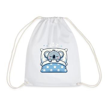 Koala Sleeping In Bed At Night Time - Turnbeutel - Weiß - Vorne