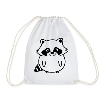 raton laveur comme illustration vectorielle - Sac de sport léger - blanc - Devant