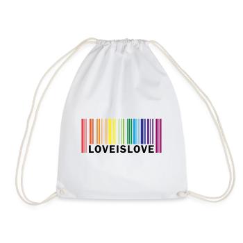 Love is love LGBT Spruch Geschenk Pride Rechte - Turnbeutel - Weiß - Vorne