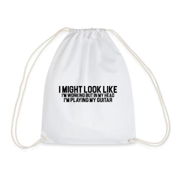 But In My Head I'm Playing My Guitar 4 - Drawstring Bag - white - Front