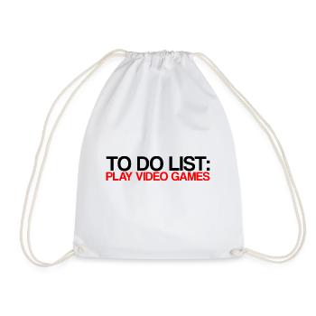 To Do List Play Video Games - Drawstring Bag - white - Front