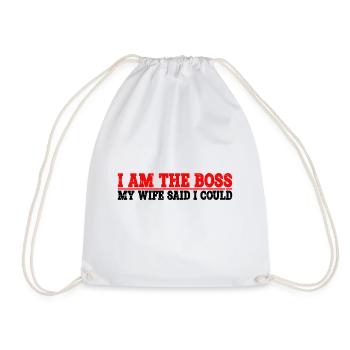 Je suis le patron - Ma femme a dit que je pouvais avoir 8 ans - Sac de sport léger - blanc - Devant