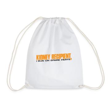Kidney Recipient, I Run On Spare Parts 14 - Drawstring Bag - white - Front