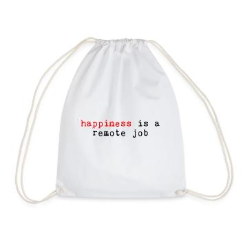 Happiness is a Remote Job 2 - Drawstring Bag - white - Front