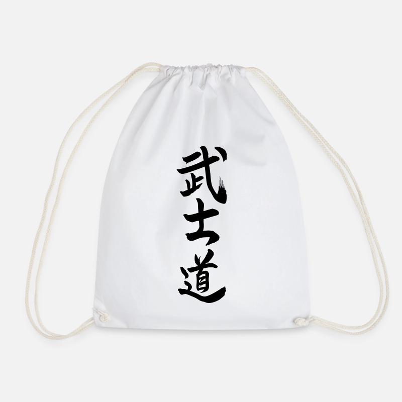 Bushido den Weg oder lerne von den japanischen Kanji-Kriegern - Turnbeutel - Weiß