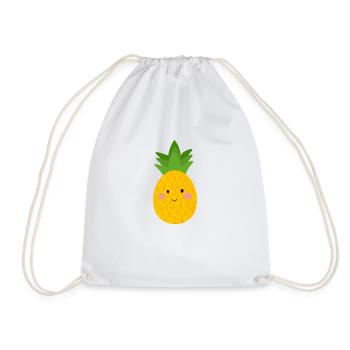 pineapple - Drawstring Bag - white - Front